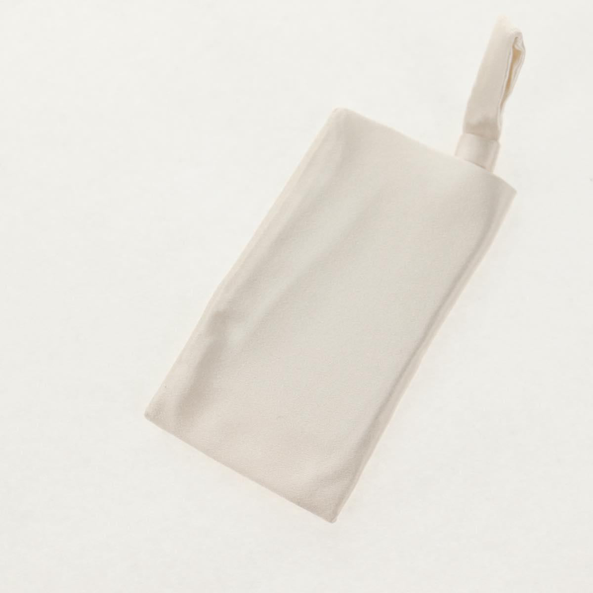 PRADA Chiffon Anemone Chain Shoulder Bag Silk White Auth 156180V