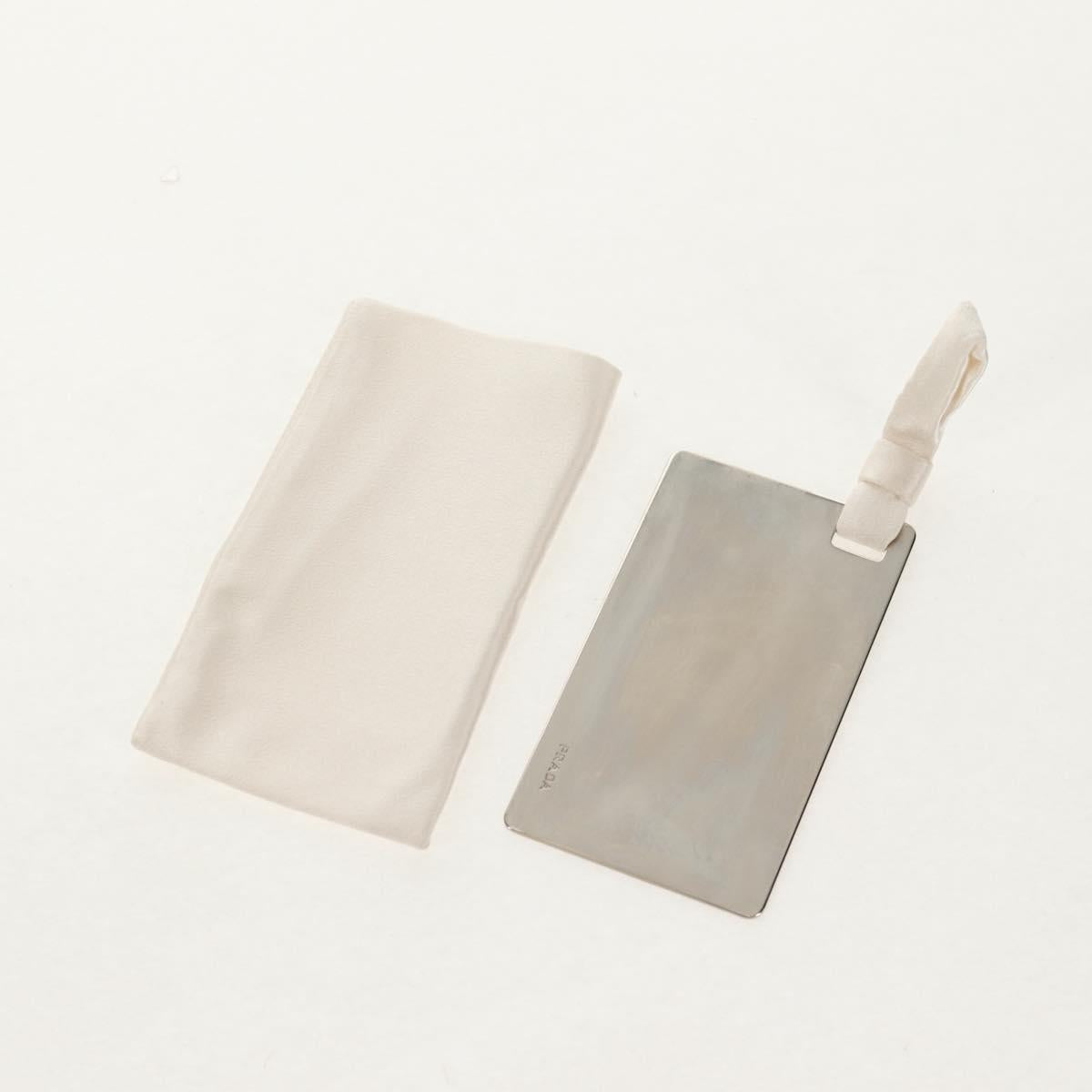 PRADA Chiffon Anemone Chain Shoulder Bag Silk White Auth 156180V