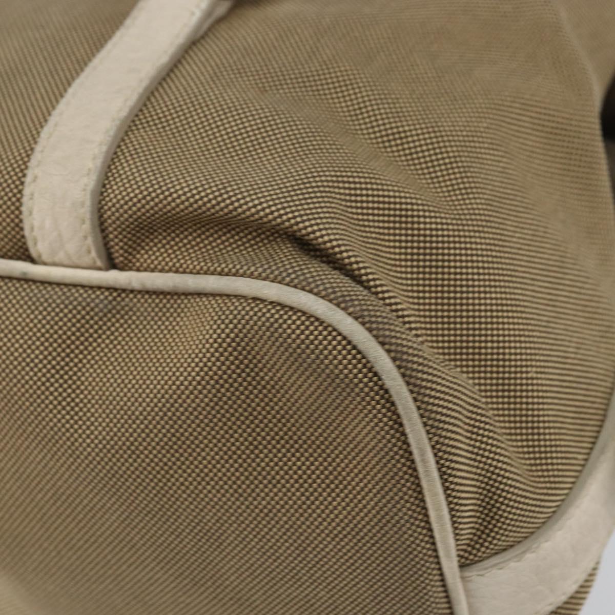 PRADA Tote Bag Canvas Brown Gold Auth 156181