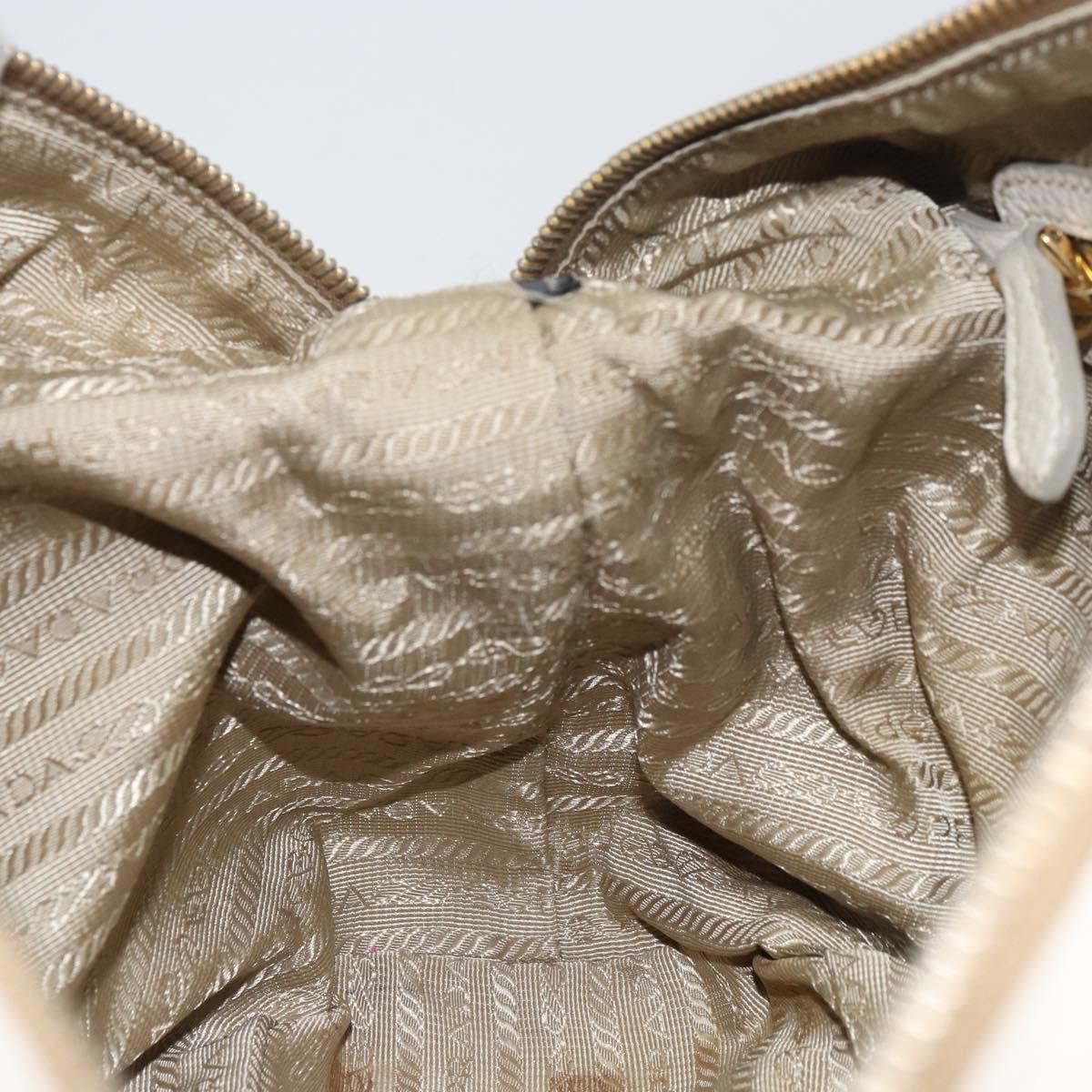 PRADA Tote Bag Canvas Brown Gold Auth 156181