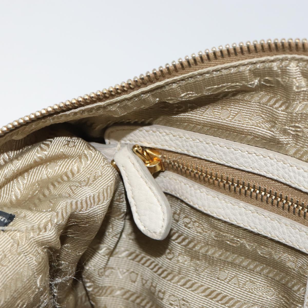 PRADA Tote Bag Canvas Brown Gold Auth 156181