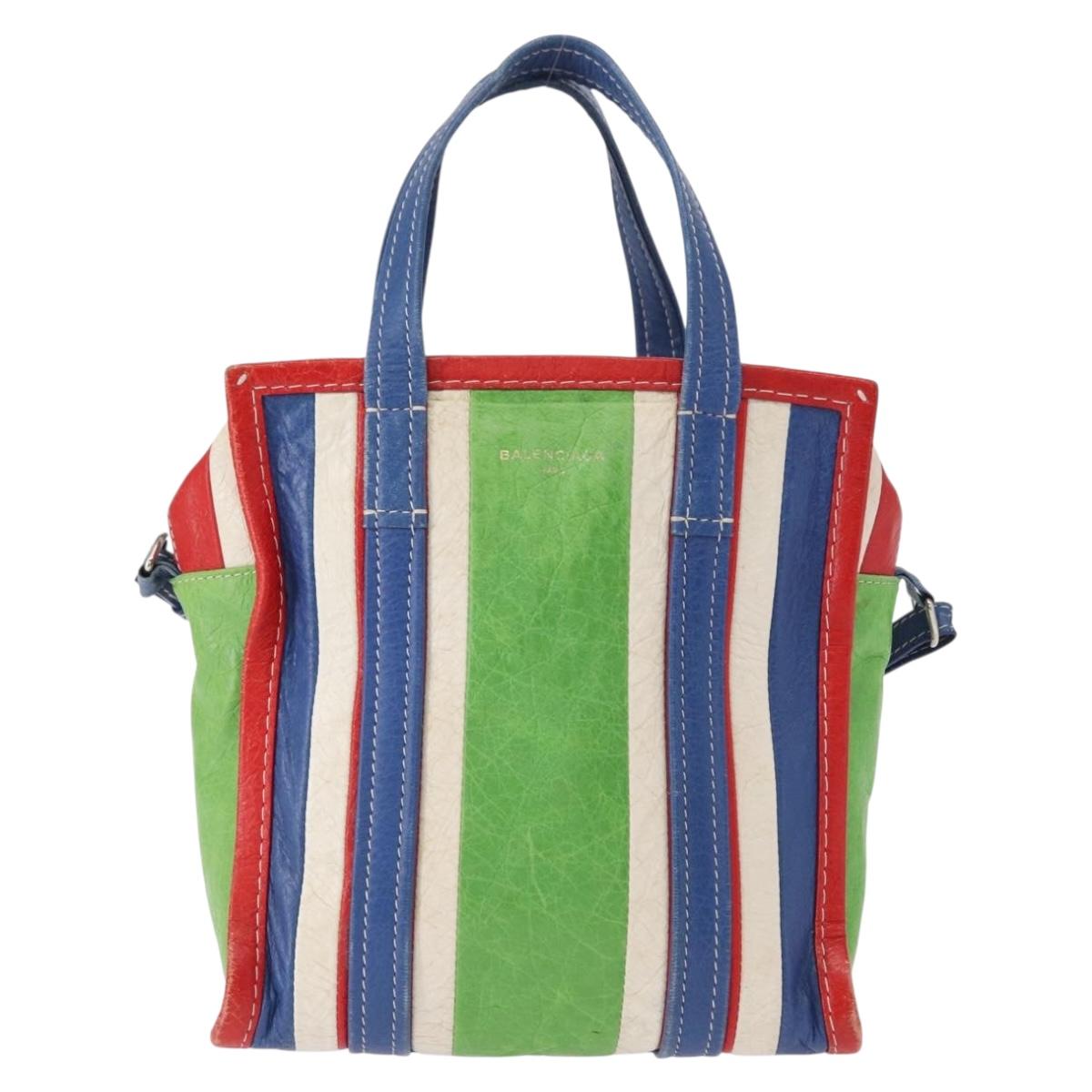 BALENCIAGA Bazaar Shopper XS Bag Leather 2way Multicolor 452458 Auth 156182