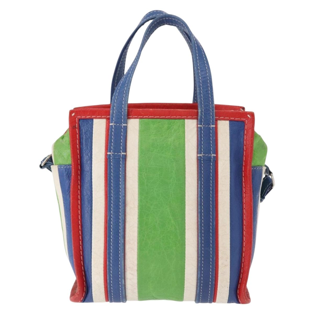 BALENCIAGA Bazaar Shopper XS Bag Leather 2way Multicolor 452458 Auth 156182