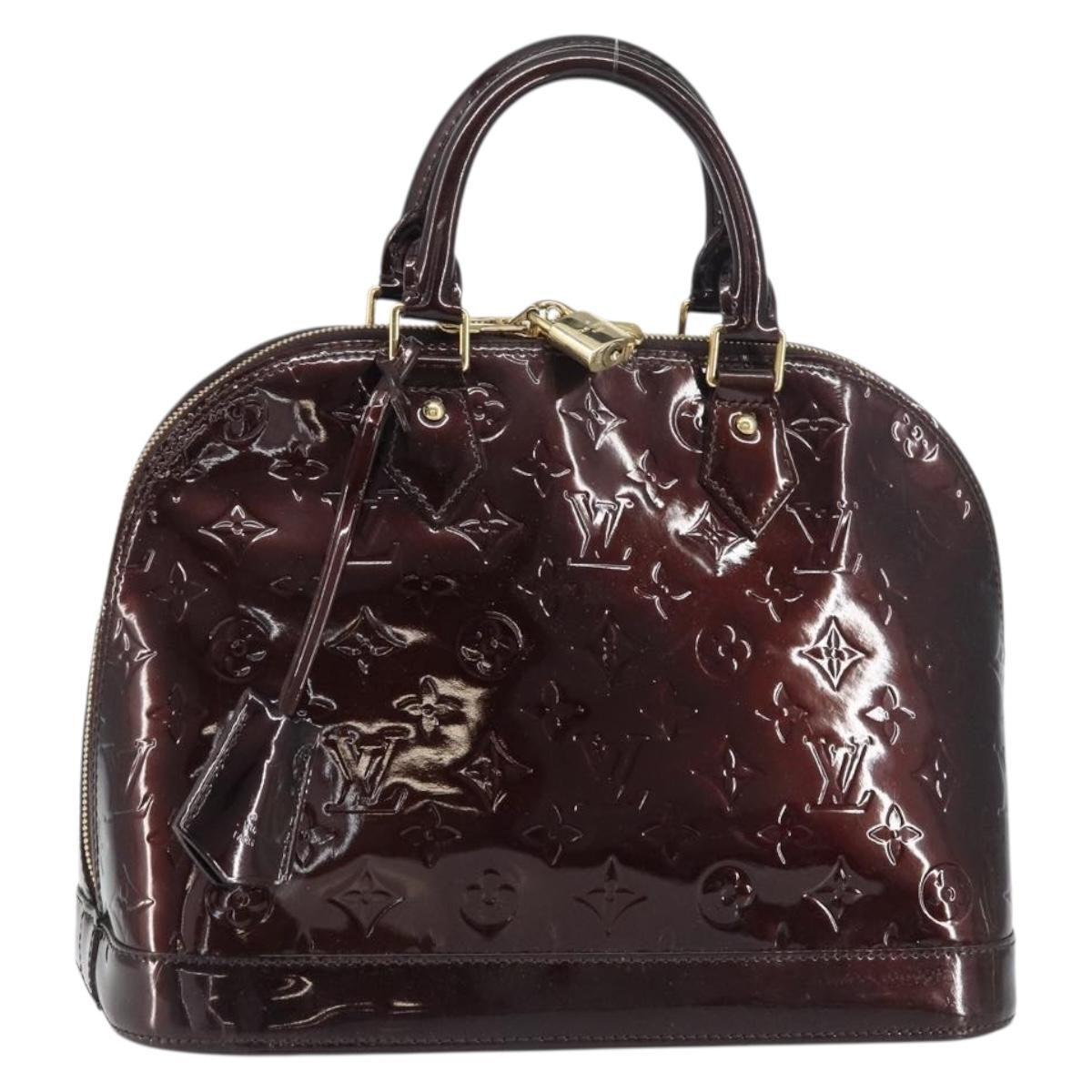 LOUIS VUITTON Monogram Vernis Alma PM Hand Bag Amarante M91611 LV Auth 156187