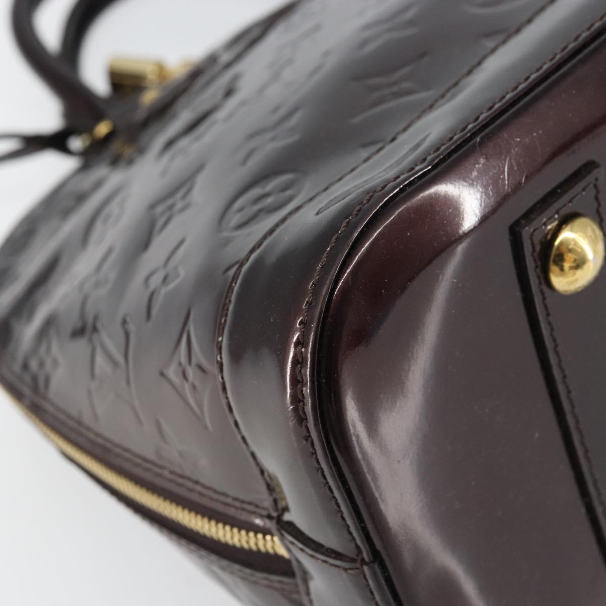 LOUIS VUITTON Monogram Vernis Alma PM Hand Bag Amarante M91611 LV Auth 156187