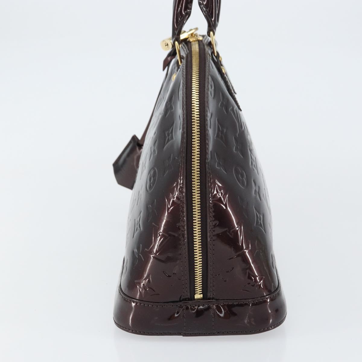 LOUIS VUITTON Monogram Vernis Alma PM Hand Bag Amarante M91611 LV Auth 156187