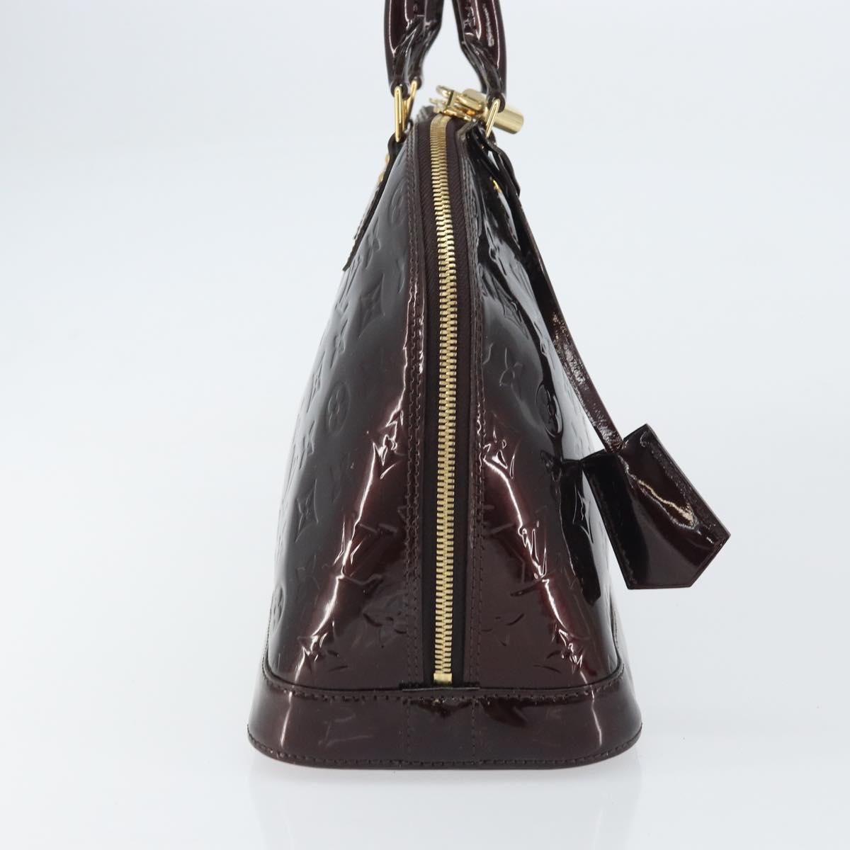 LOUIS VUITTON Monogram Vernis Alma PM Hand Bag Amarante M91611 LV Auth 156187