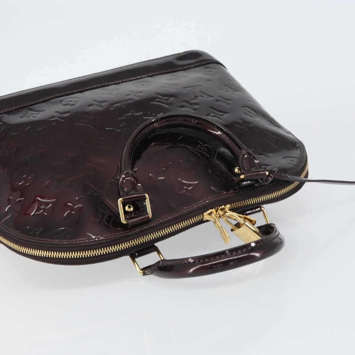 LOUIS VUITTON Monogram Vernis Alma PM Hand Bag Amarante M91611 LV Auth 156187