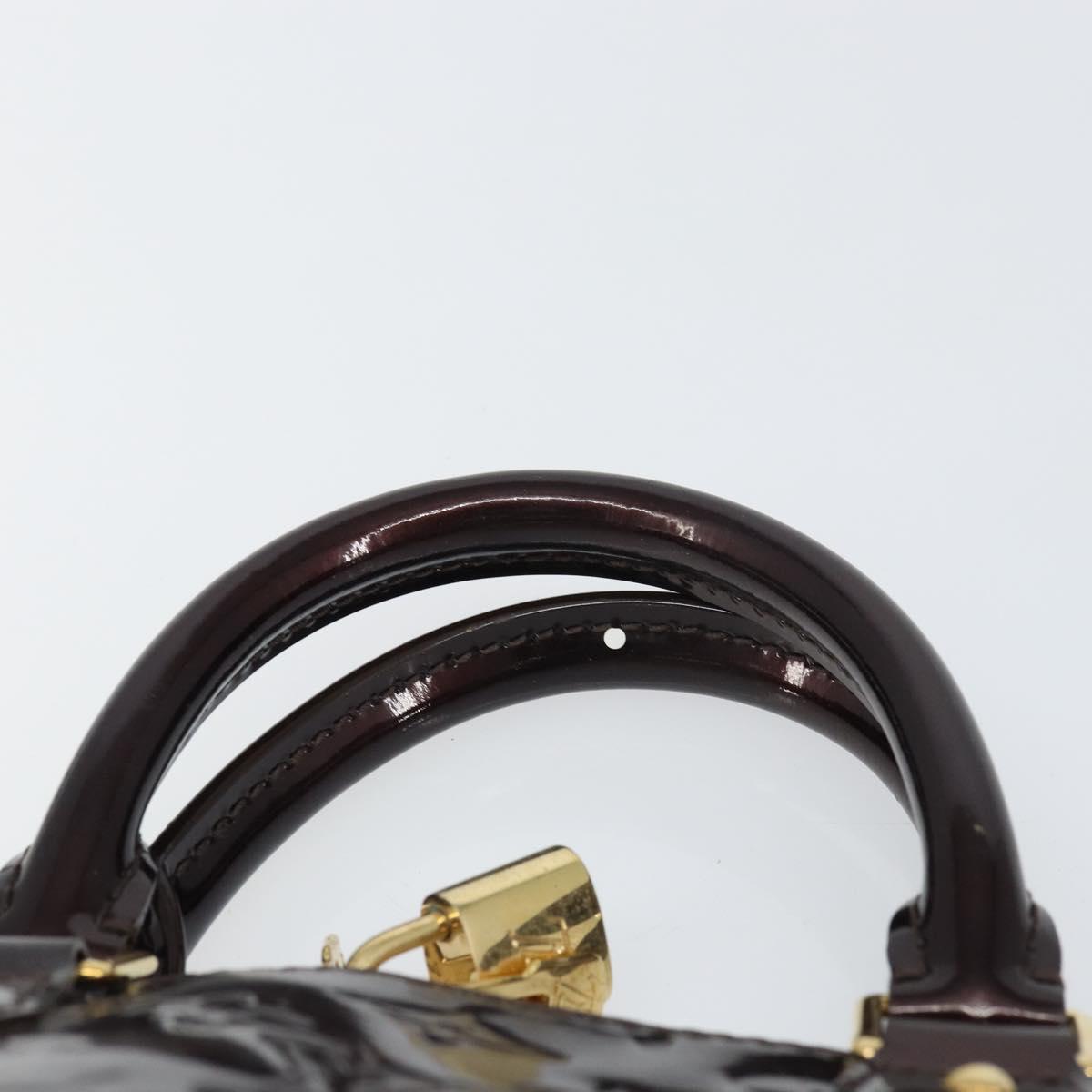 LOUIS VUITTON Monogram Vernis Alma PM Hand Bag Amarante M91611 LV Auth 156187