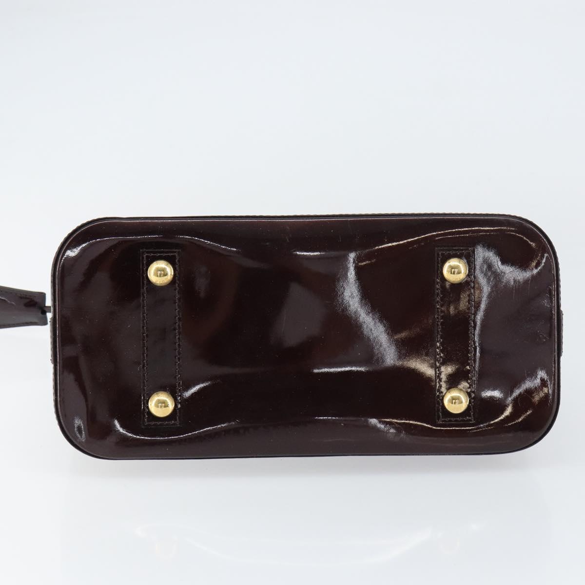 LOUIS VUITTON Monogram Vernis Alma PM Hand Bag Amarante M91611 LV Auth 156187