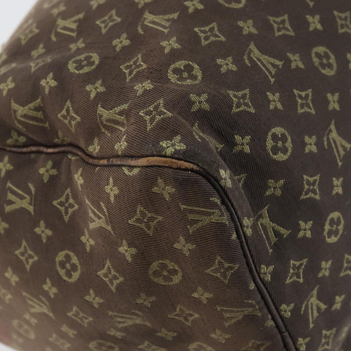 LOUIS VUITTON Monogram Mini Lin Speedy 30 Bag Brown Ebene M95224 LV Auth 156188