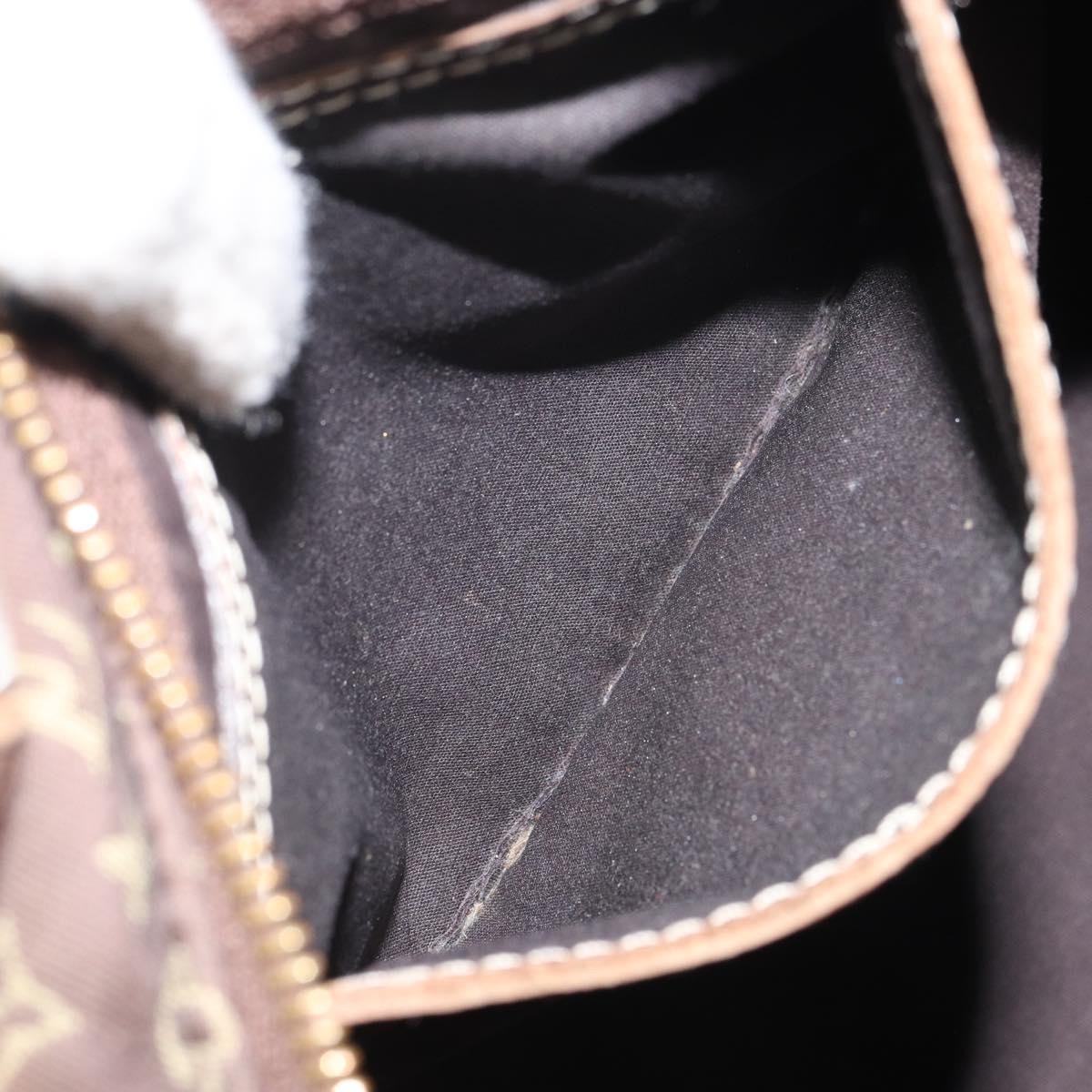 LOUIS VUITTON Monogram Mini Lin Speedy 30 Bag Brown Ebene M95224 LV Auth 156188