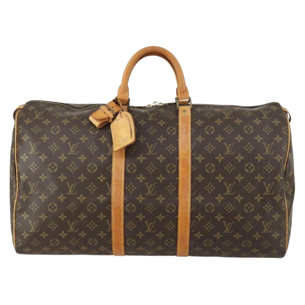 LOUIS VUITTON Monogram Keepall 55 Boston Bag M41424 LV Auth 156198