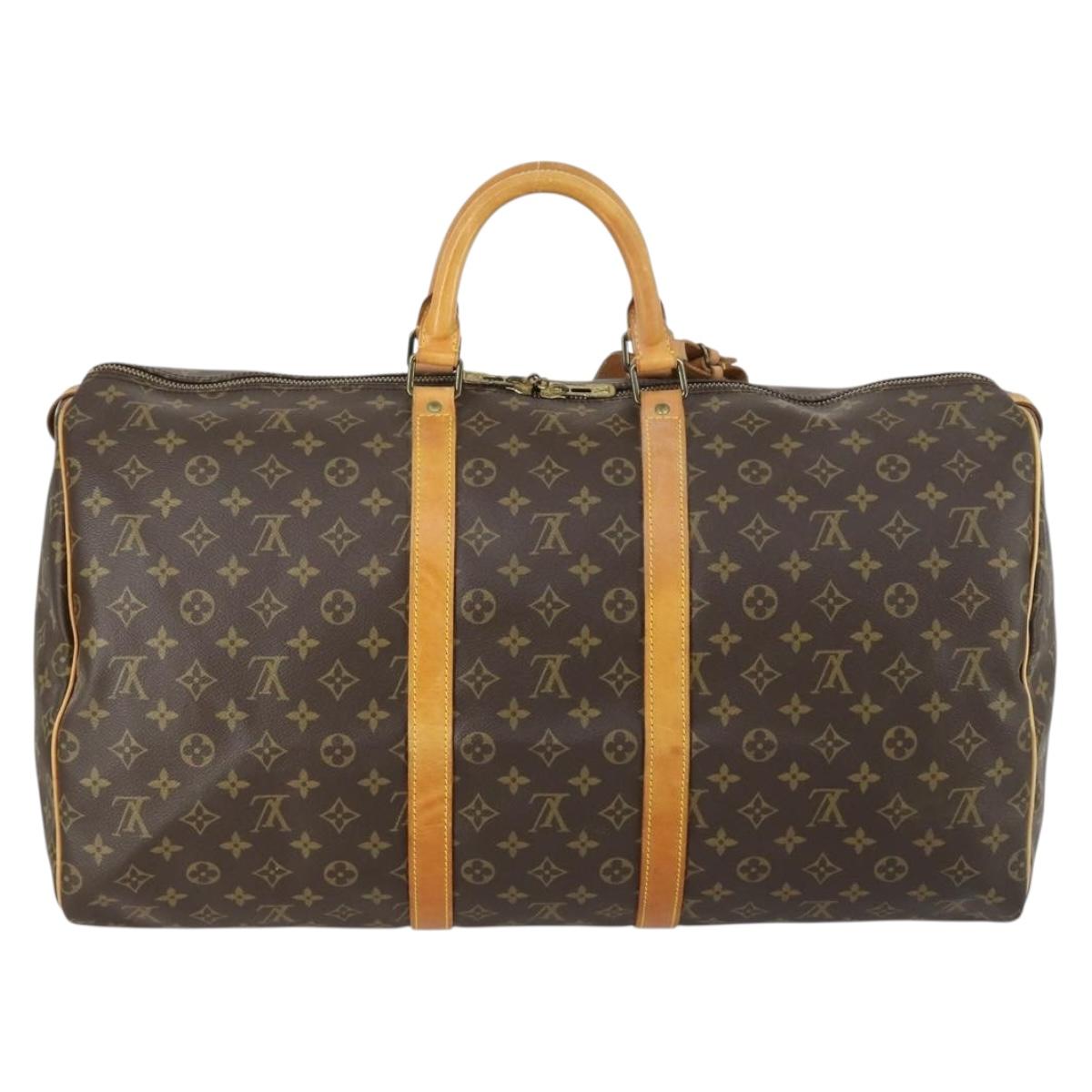 LOUIS VUITTON Monogram Keepall 55 Boston Bag M41424 LV Auth 156198