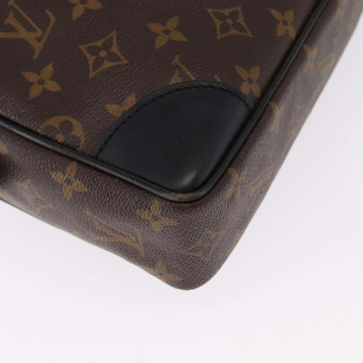 LOUIS VUITTON Monogram Macassar Porte Documents Voyage Bag M52005 Auth 156200