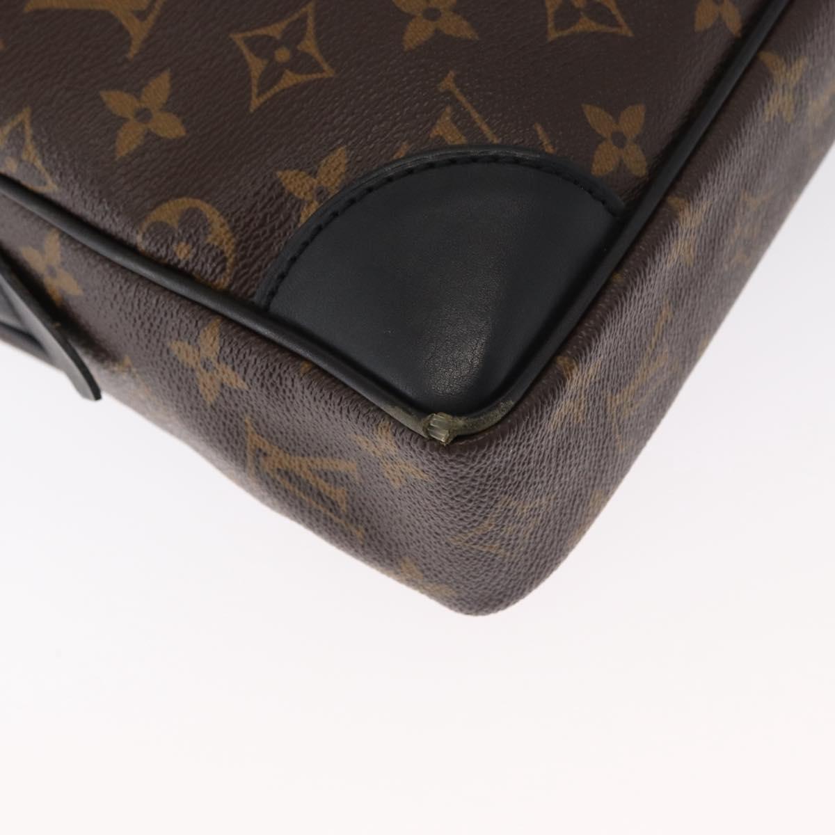 LOUIS VUITTON Monogram Macassar Porte Documents Voyage Bag M52005 Auth 156200