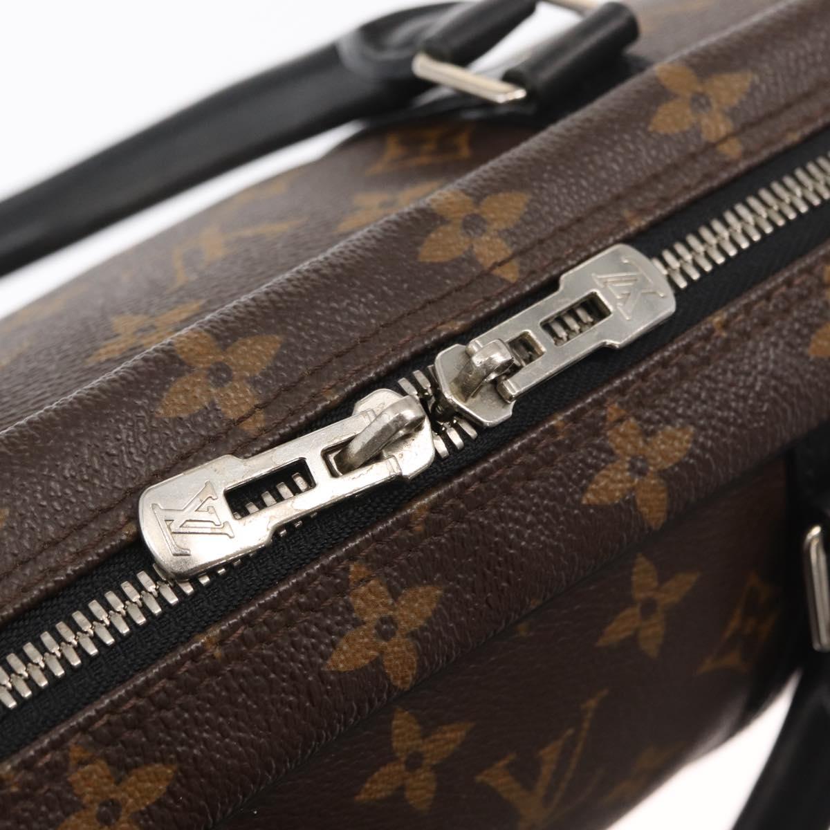 LOUIS VUITTON Monogram Macassar Porte Documents Voyage Bag M52005 Auth 156200