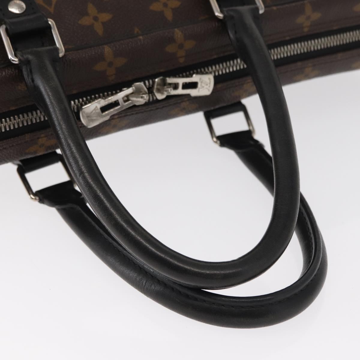 LOUIS VUITTON Monogram Macassar Porte Documents Voyage Bag M52005 Auth 156200