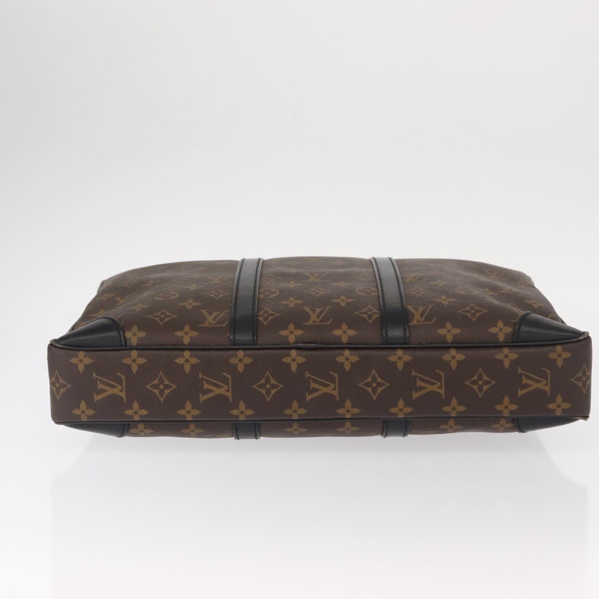 LOUIS VUITTON Monogram Macassar Porte Documents Voyage Bag M52005 Auth 156200