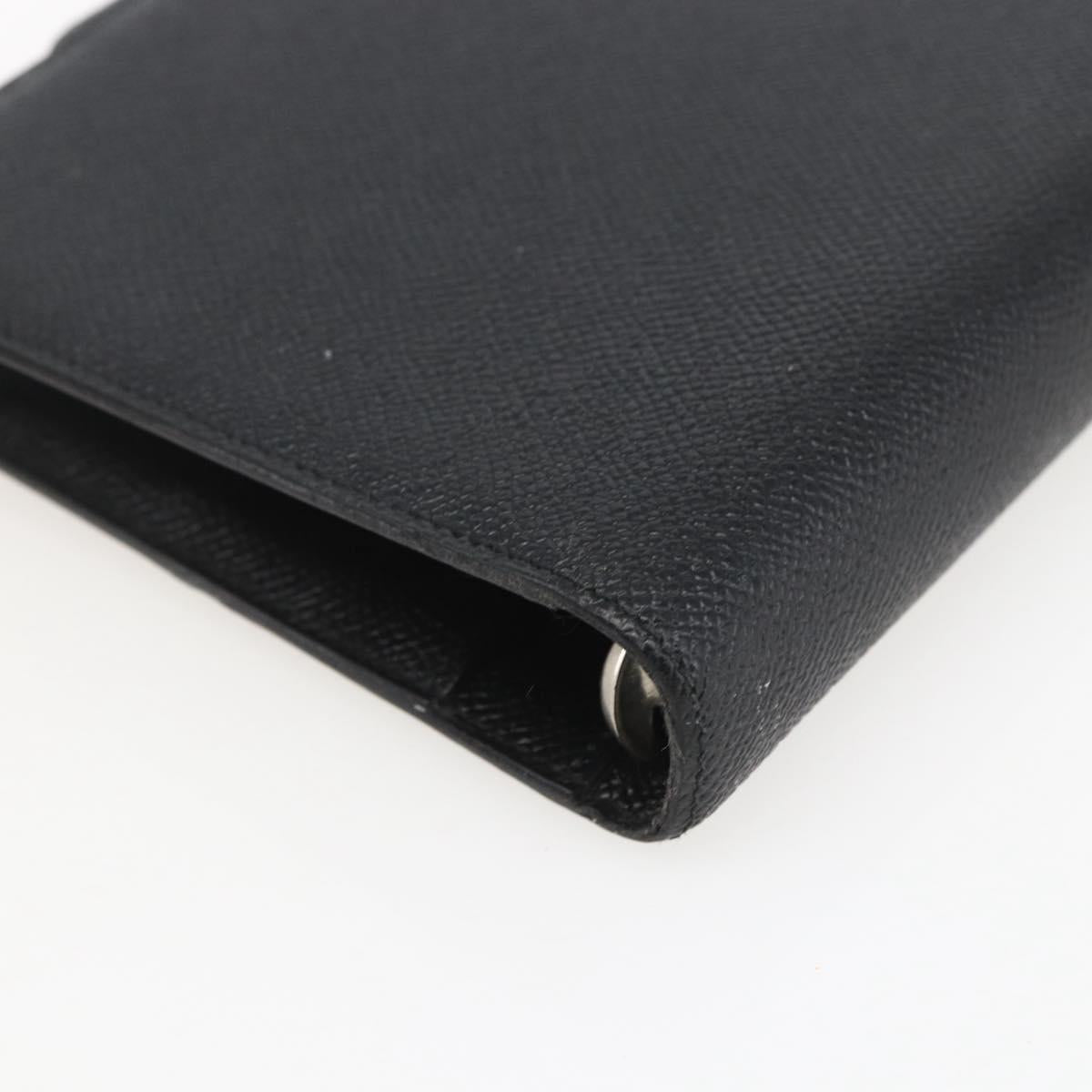 BVLGARI Day Planner Cover Leather Black Auth 156220