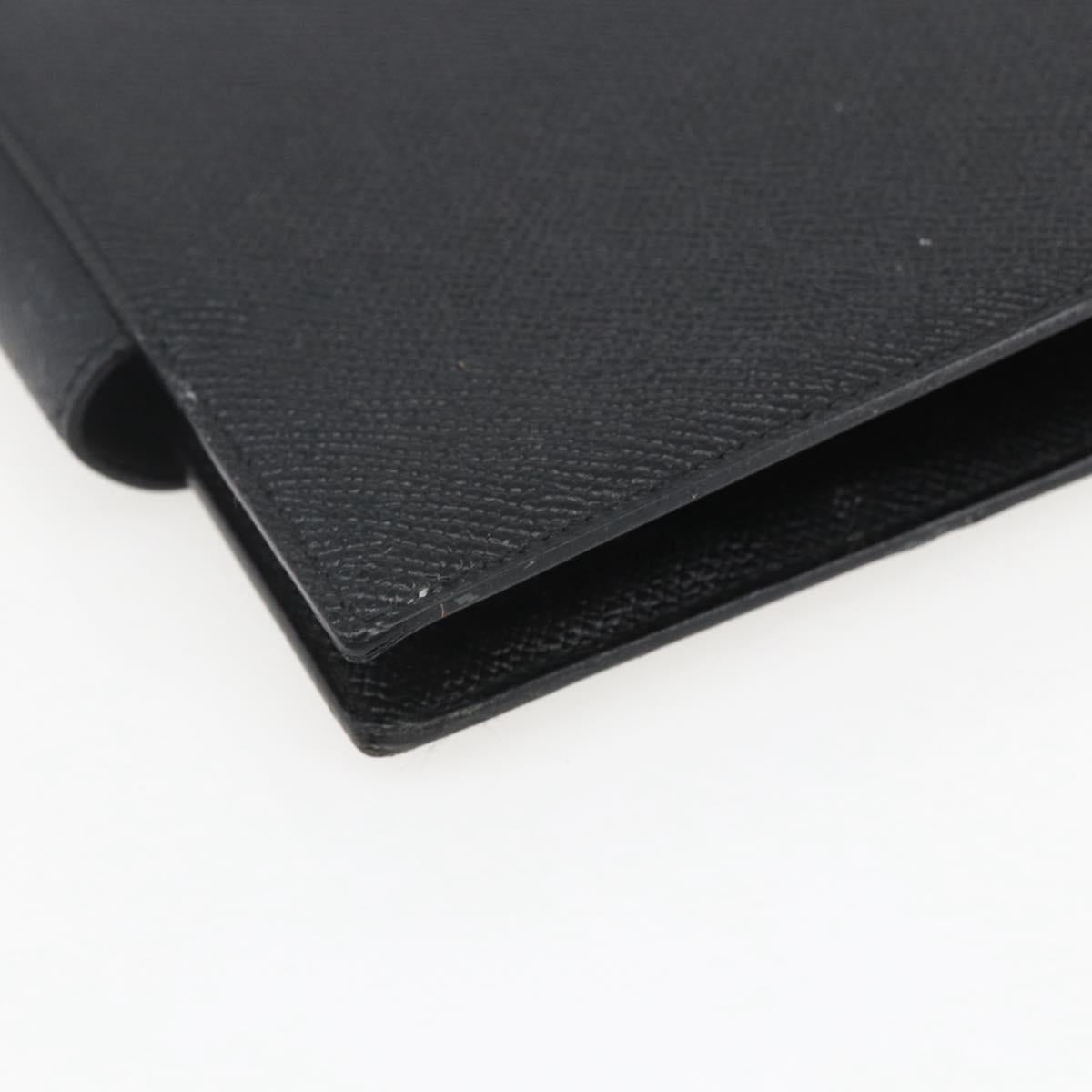 BVLGARI Day Planner Cover Leather Black Auth 156220