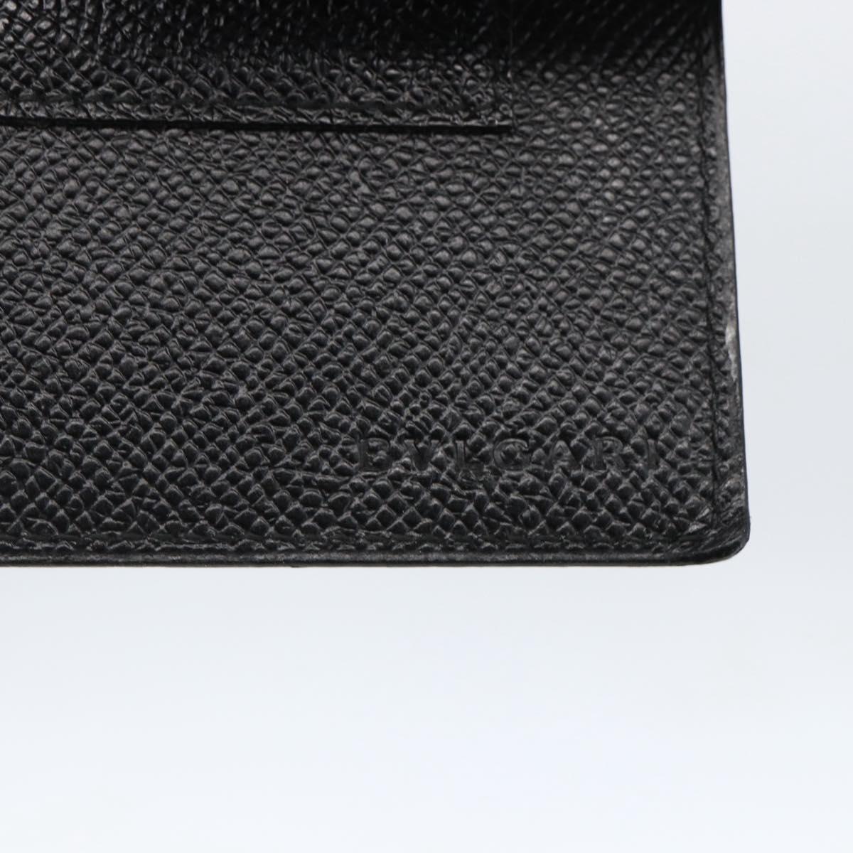 BVLGARI Day Planner Cover Leather Black Auth 156220