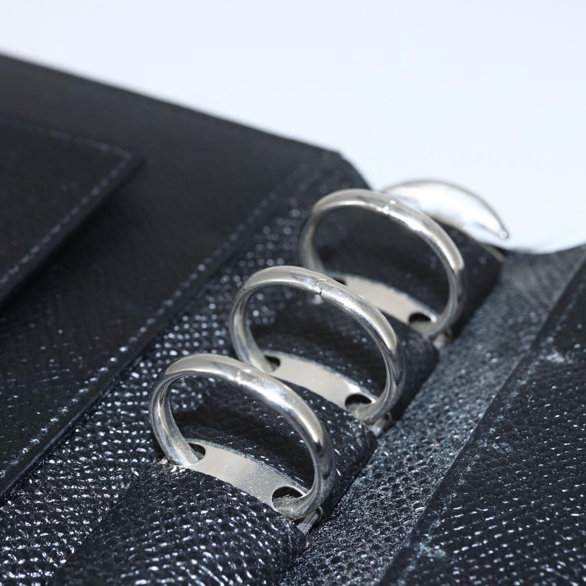 BVLGARI Day Planner Cover Leather Black Auth 156220