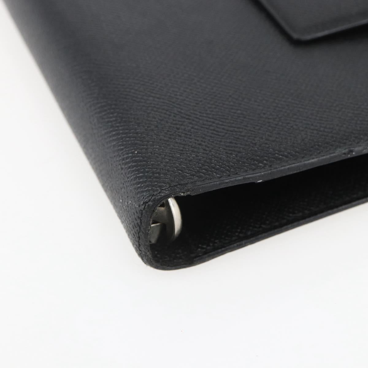 BVLGARI Day Planner Cover Leather Black Auth 156220