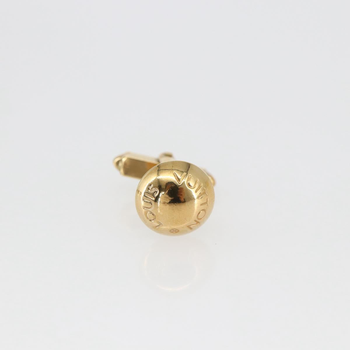 LOUIS VUITTON Taiga Buton De Manchette Cuffs metal Gold Tone LV Auth 156221