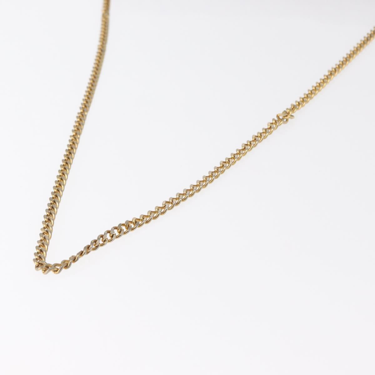 Christian Dior Trotter Canvas Chain Shoulder Bag Navy Gold Auth 156241