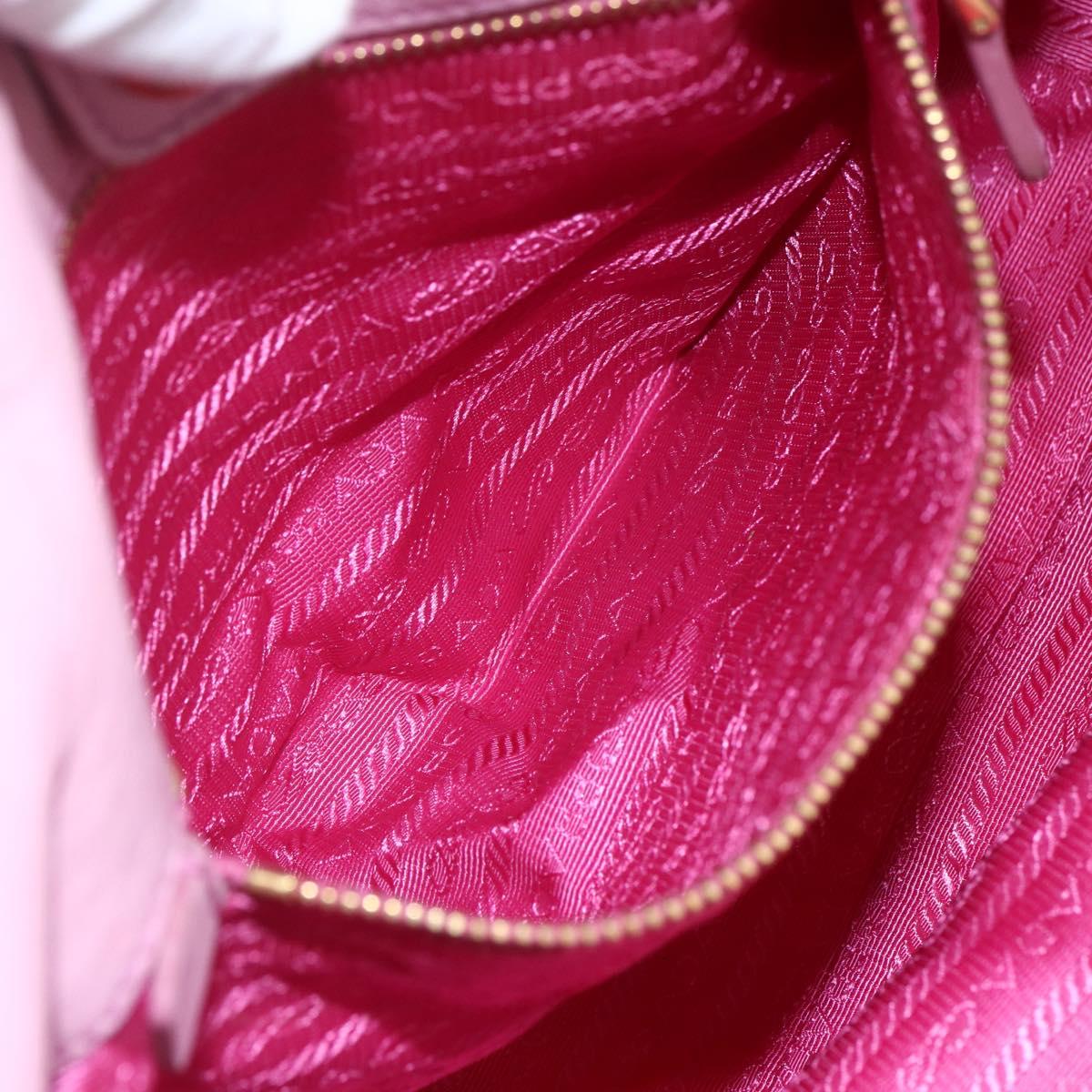 PRADA Hand Bag Nylon Pink Gold Auth 156242