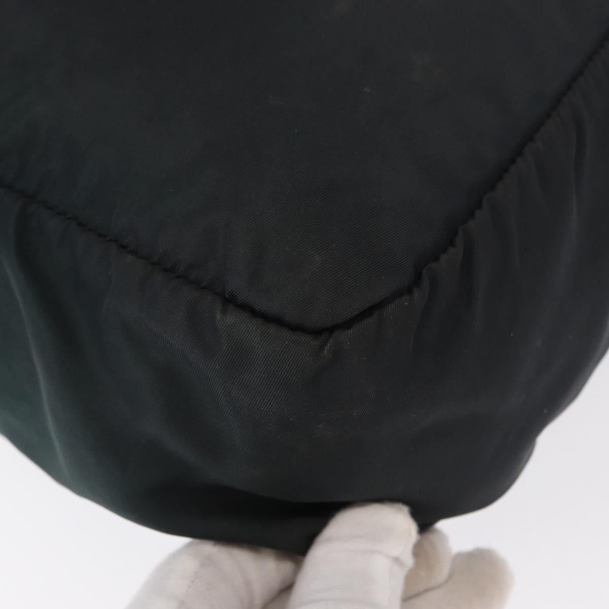 PRADA Tote Bag Nylon Green Silver Auth 156243