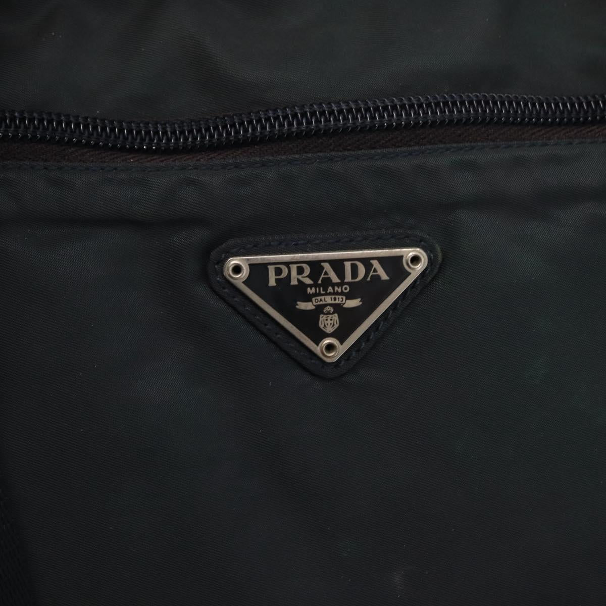 PRADA Tote Bag Nylon Green Silver Auth 156243