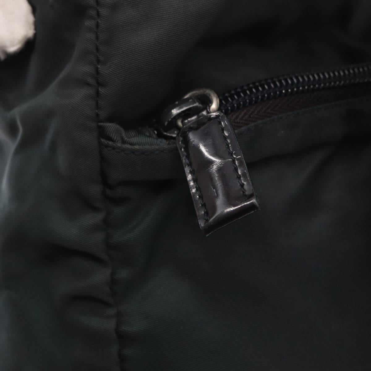 PRADA Tote Bag Nylon Green Silver Auth 156243