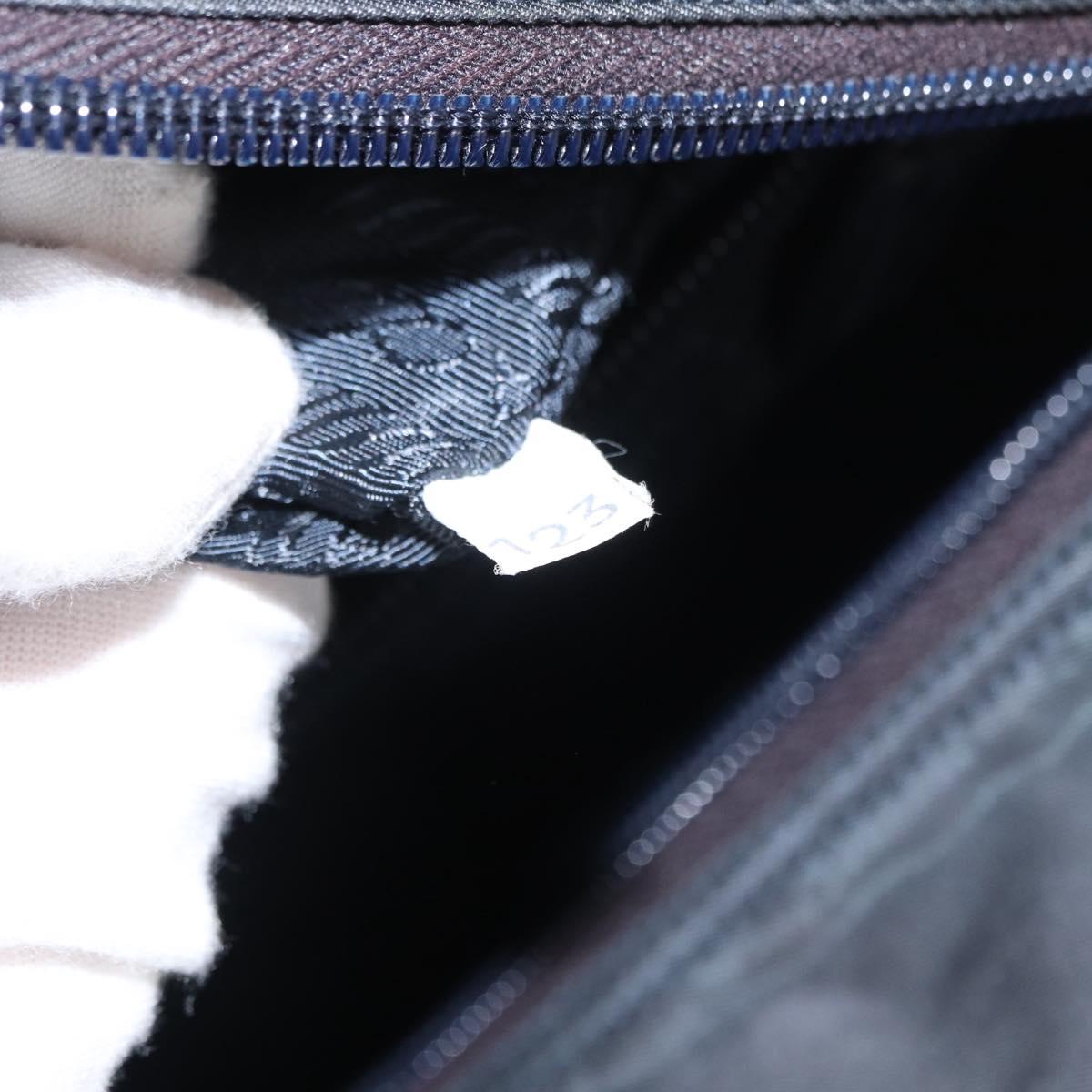 PRADA Tote Bag Nylon Green Silver Auth 156243