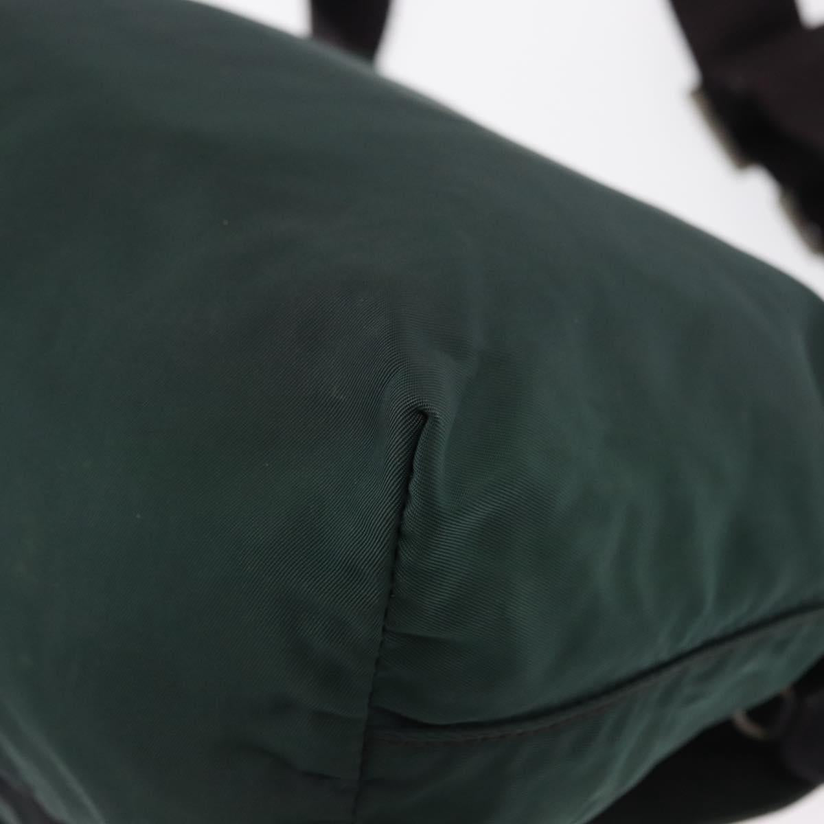 PRADA Shoulder Bag Nylon Green Silver Auth 156244