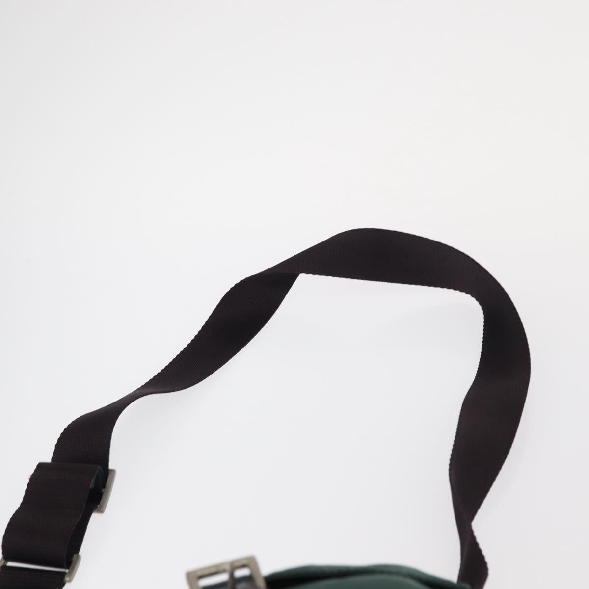 PRADA Shoulder Bag Nylon Green Silver Auth 156244