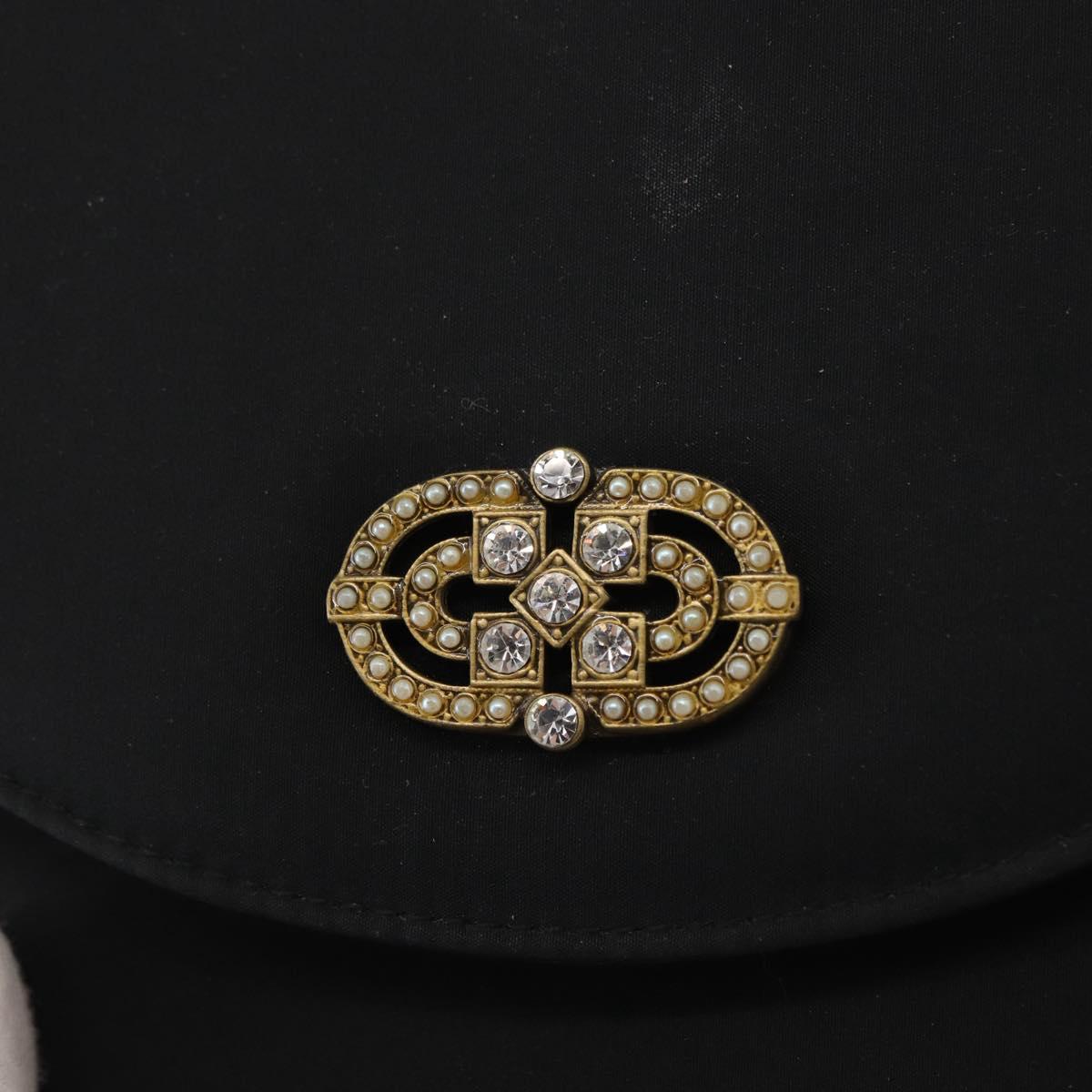 Salvatore Ferragamo Vala Shoulder Bag Nylon Black Gold Auth 156246