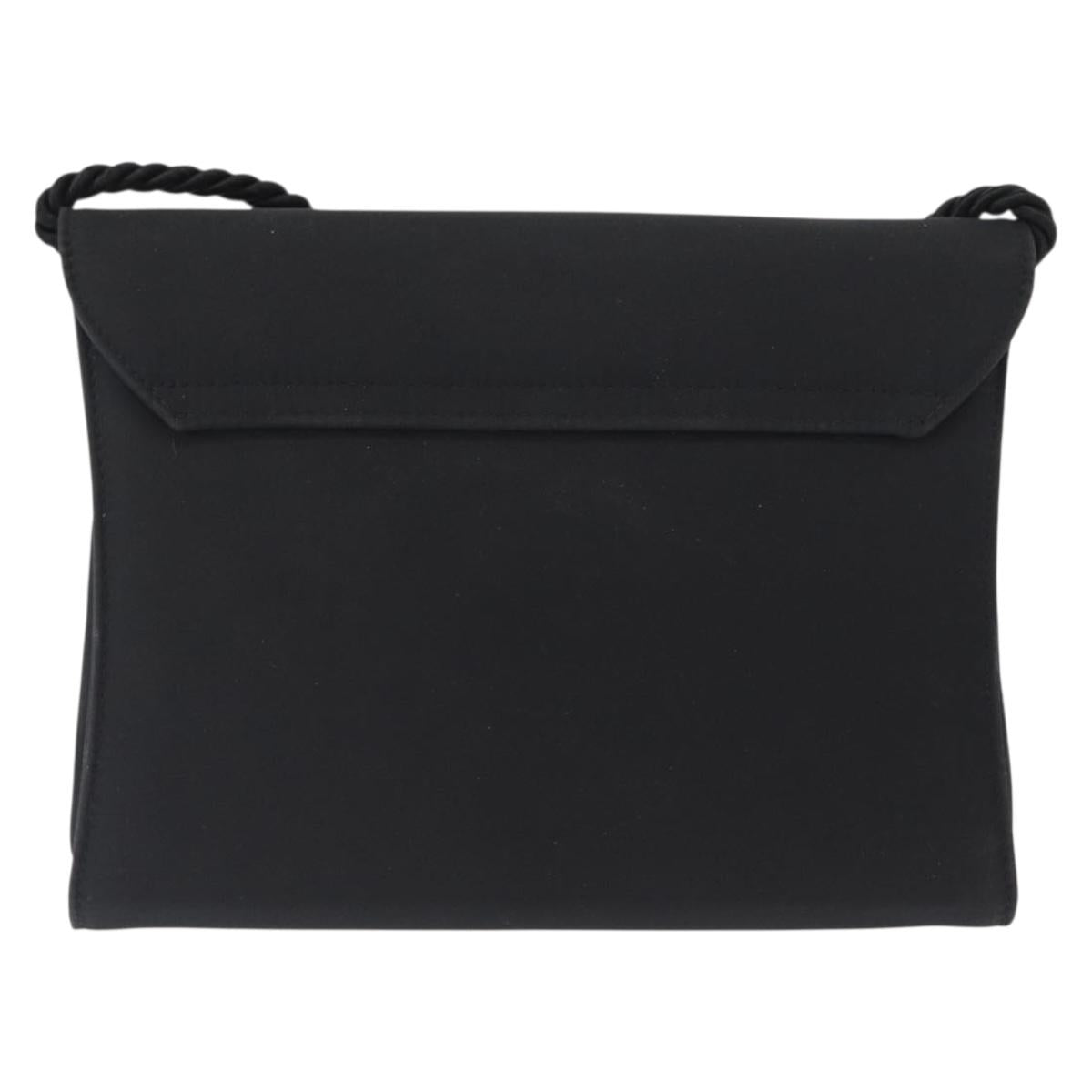 Salvatore Ferragamo Vala Shoulder Bag Nylon Black Gold Auth 156246