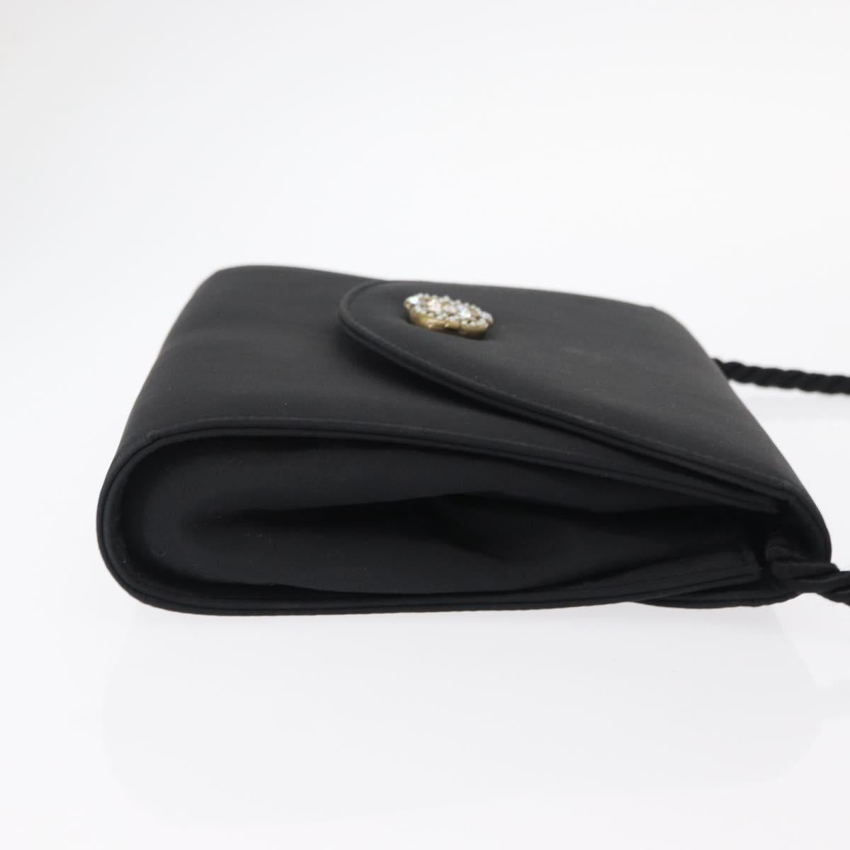 Salvatore Ferragamo Vala Shoulder Bag Nylon Black Gold Auth 156246