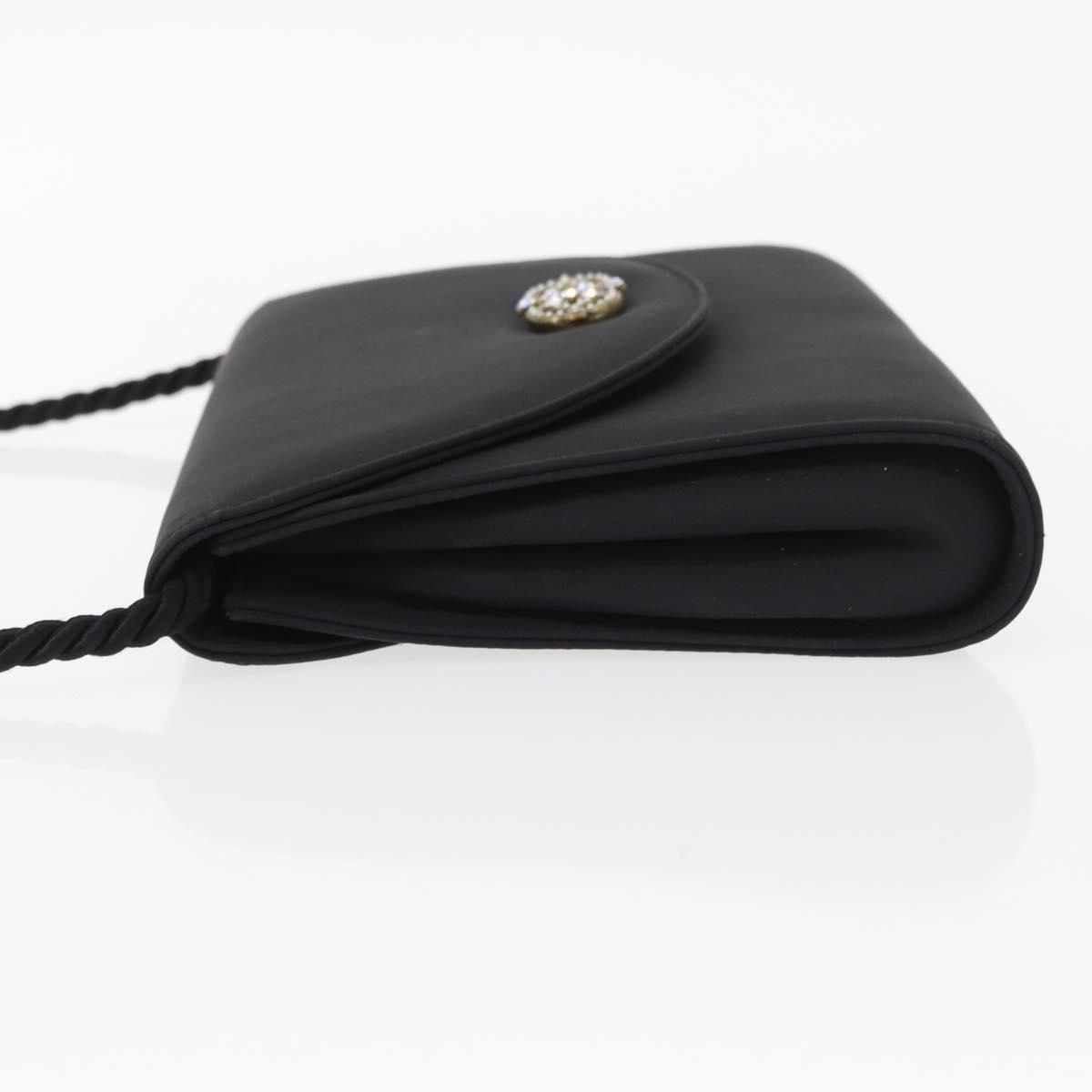 Salvatore Ferragamo Vala Shoulder Bag Nylon Black Gold Auth 156246