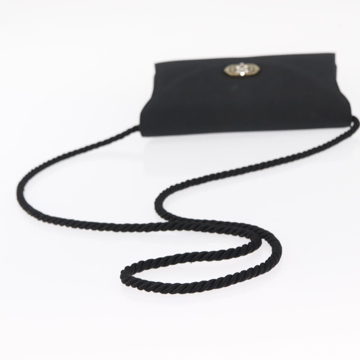 Salvatore Ferragamo Vala Shoulder Bag Nylon Black Gold Auth 156246