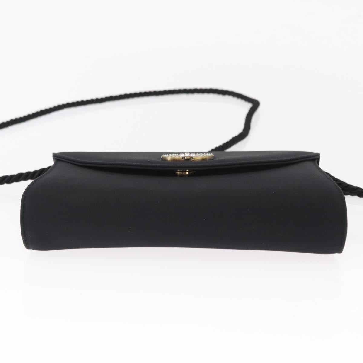 Salvatore Ferragamo Vala Shoulder Bag Nylon Black Gold Auth 156246