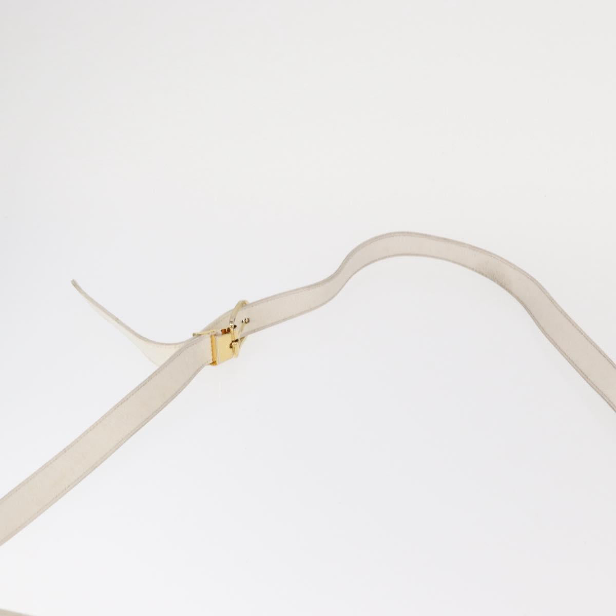 Christian Dior Honeycomb Canvas Shoulder Bag PVC Gold White Auth 156247