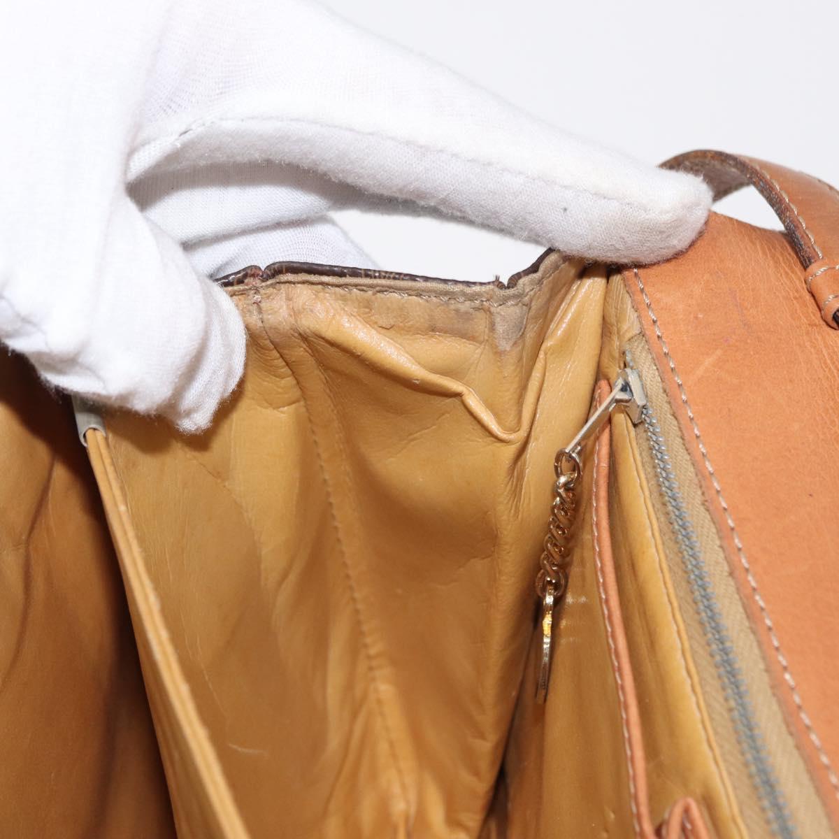 CELINE Macadam Canvas Shoulder Bag PVC Leather Brown Gold Auth 156250