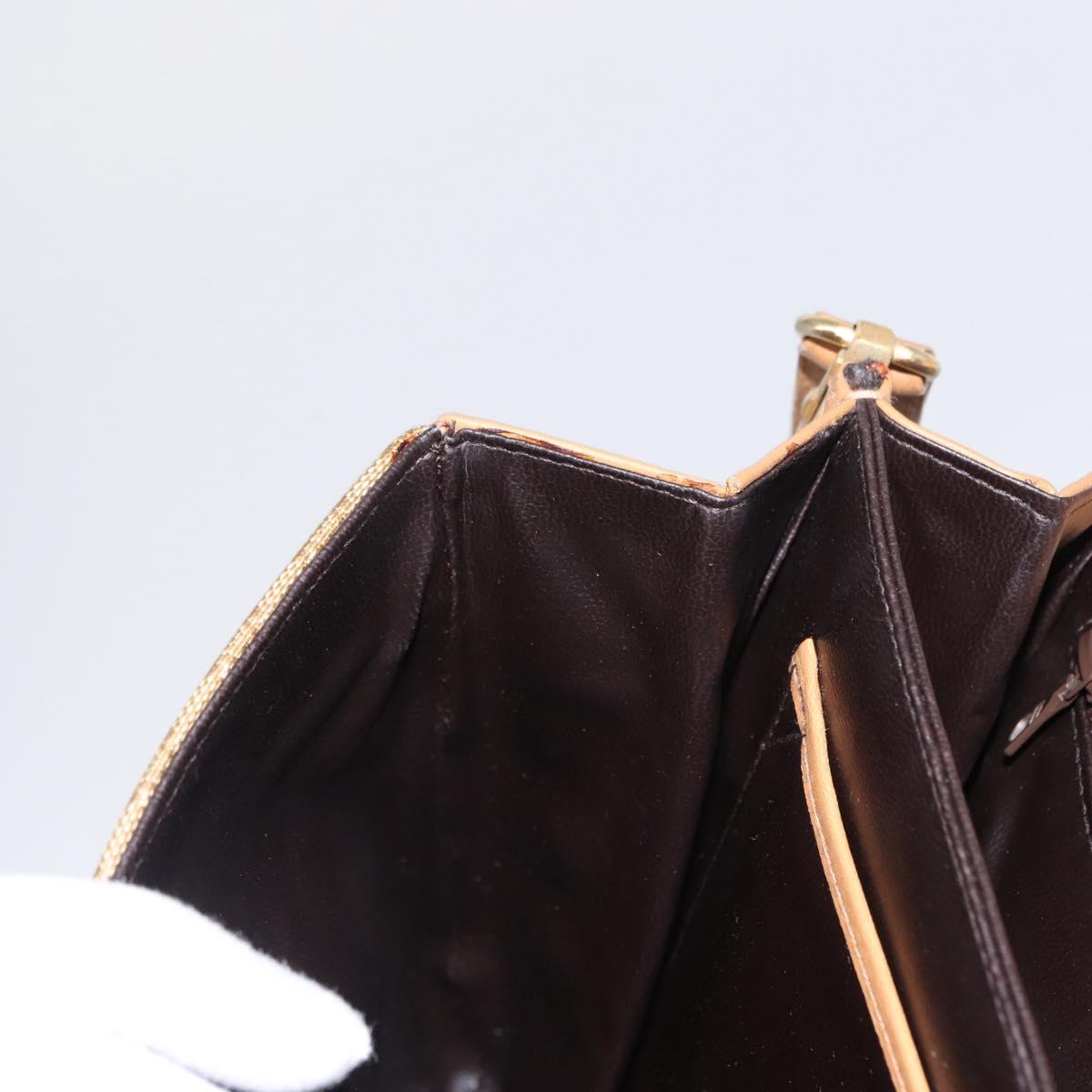 CELINE Macadam Canvas Shoulder Bag PVC Brown Gold Auth 156251