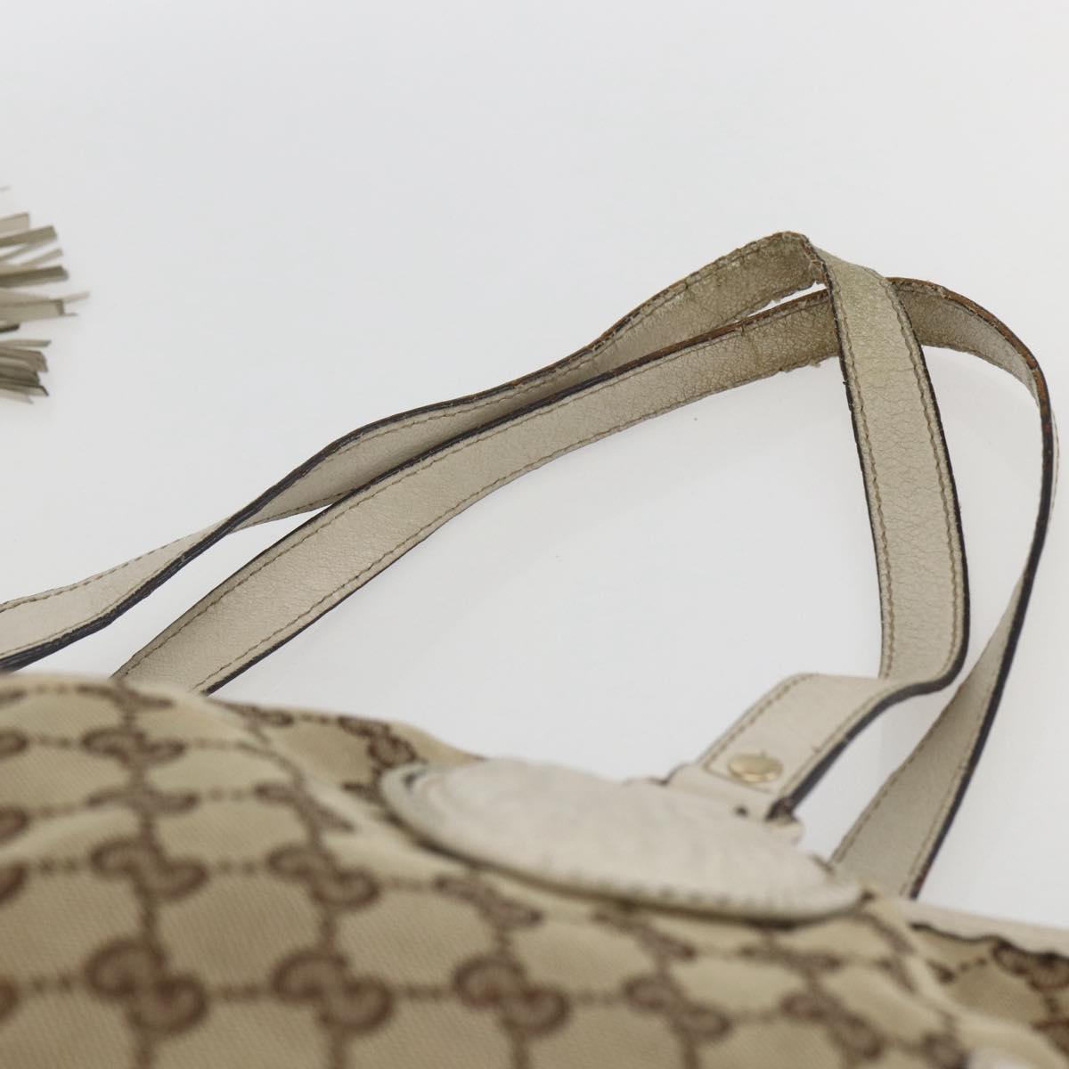 GUCCI GG Canvas Tote Bag Beige Gold 211954 Auth 156255