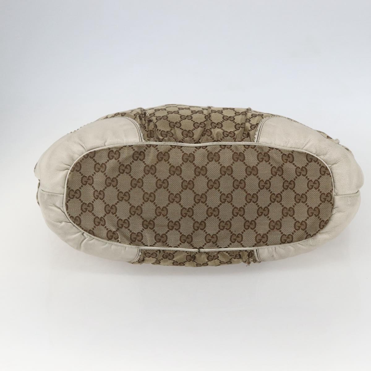 GUCCI GG Canvas Tote Bag Beige Gold 211954 Auth 156255