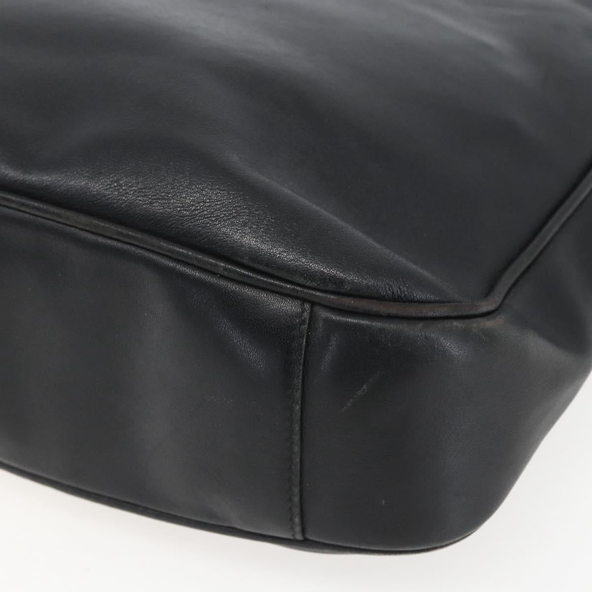 GUCCI Bamboo Hand Bag Leather 2way Black Gold 001 1633 Auth 156256