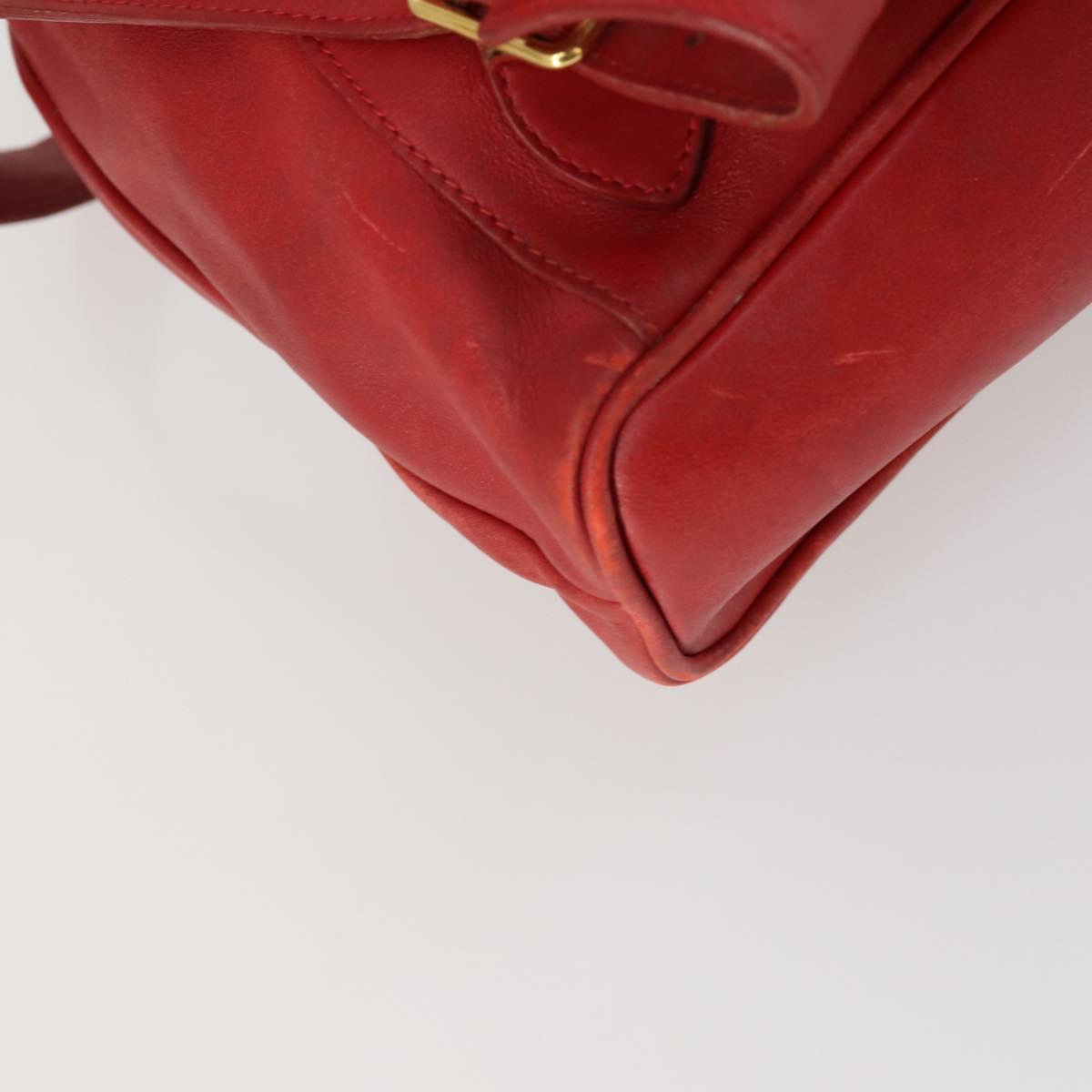 GUCCI Bamboo Backpack Leather Red Gold 003 2058 0016 Auth 156257